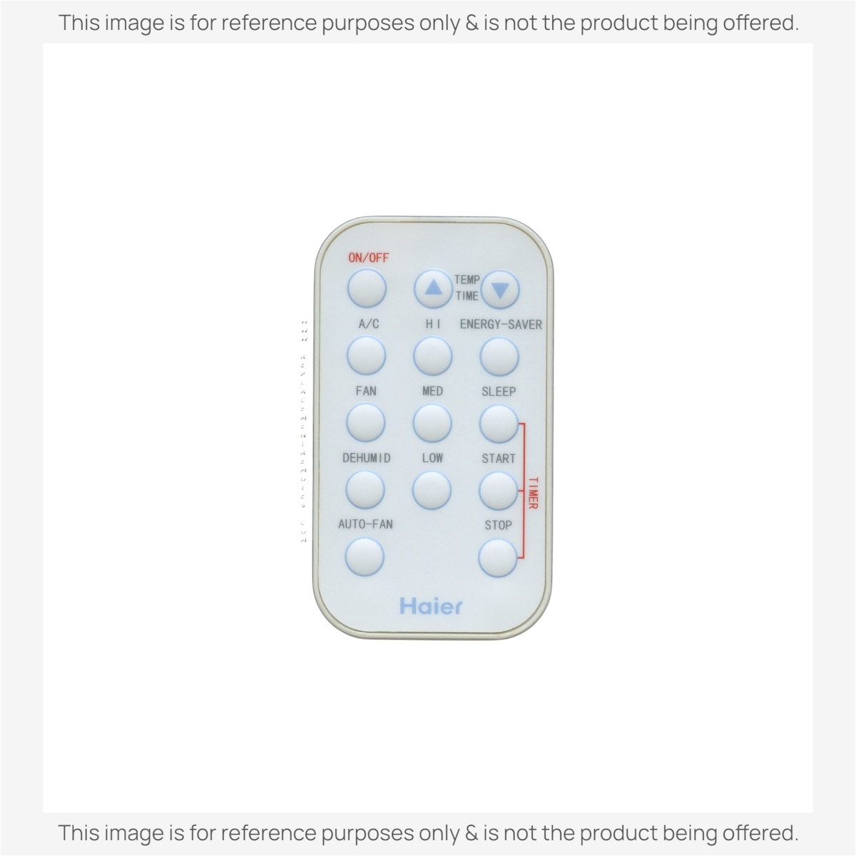 Anderic replacement remote control for Haier air conditioners with white casing and clearly labeled function buttons.
