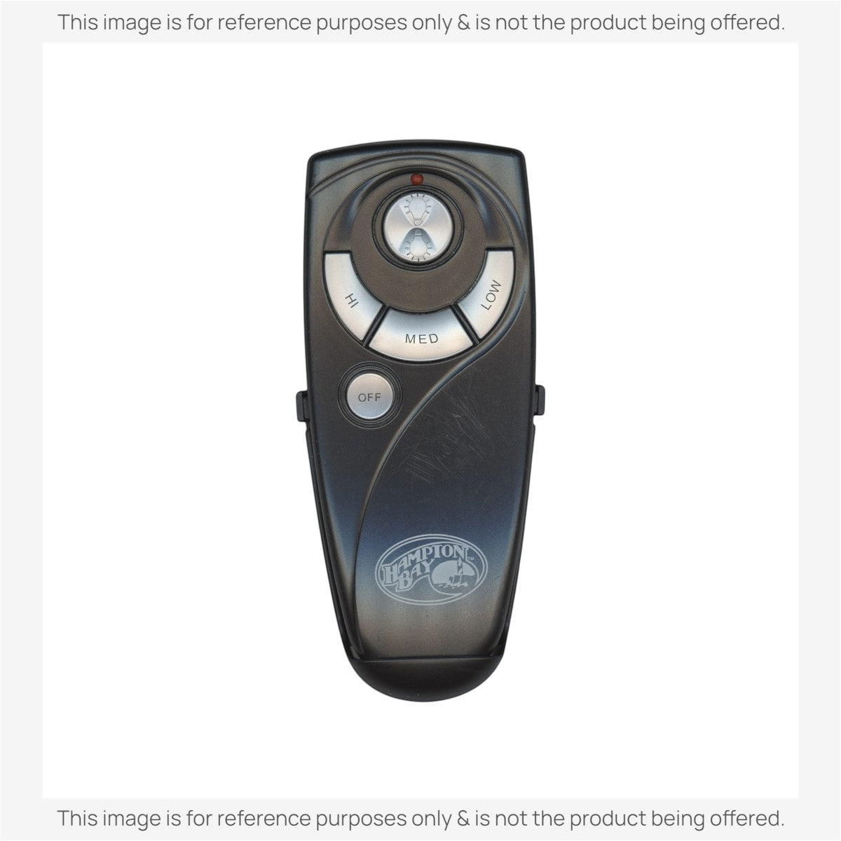 Anderic black ceiling fan remote control for Hampton Bay fans with 3-speed settings and light dimming buttons.