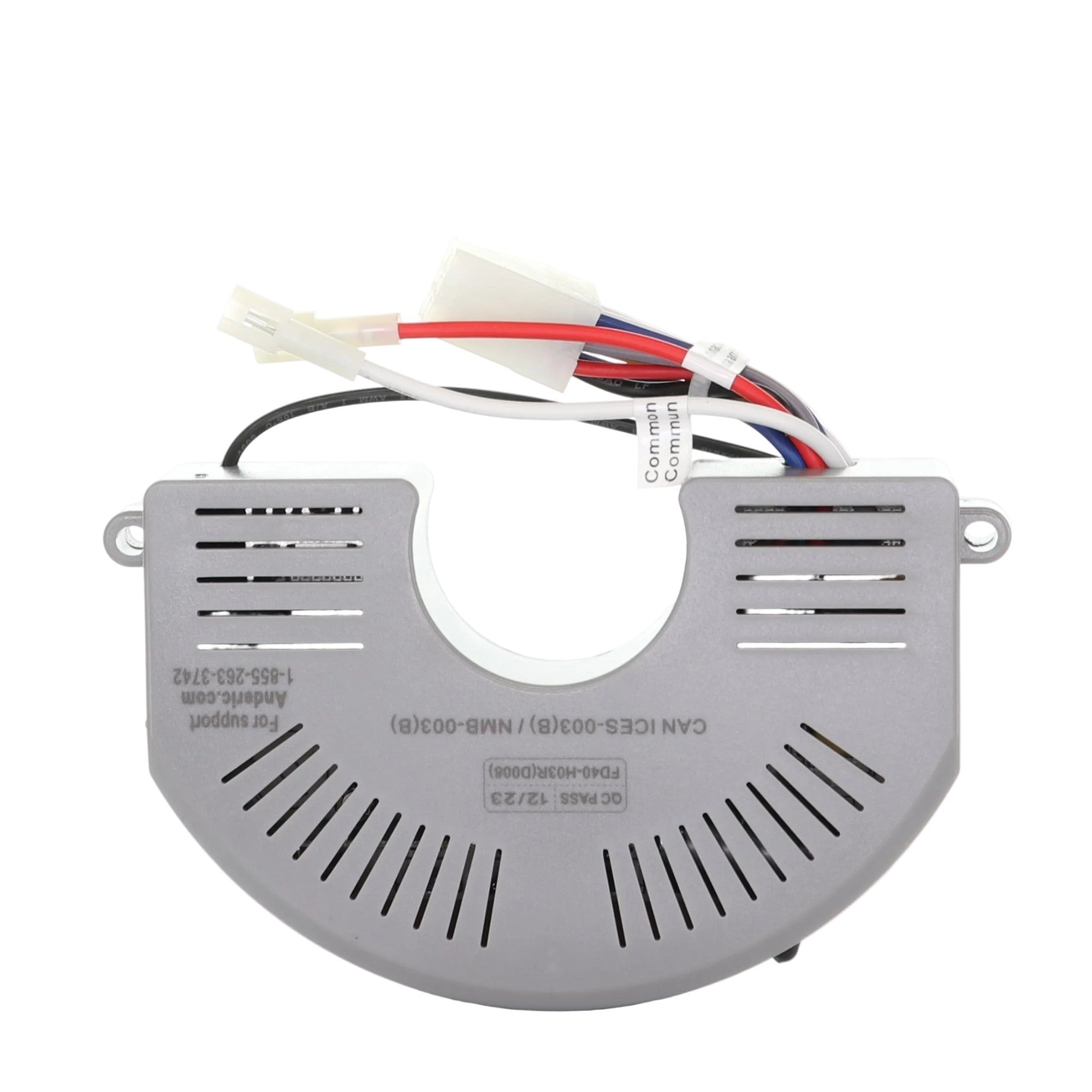 Anderic replacement receiver module for Harbor Breeze Wakefield ceiling fans with wiring harness and grey casing.