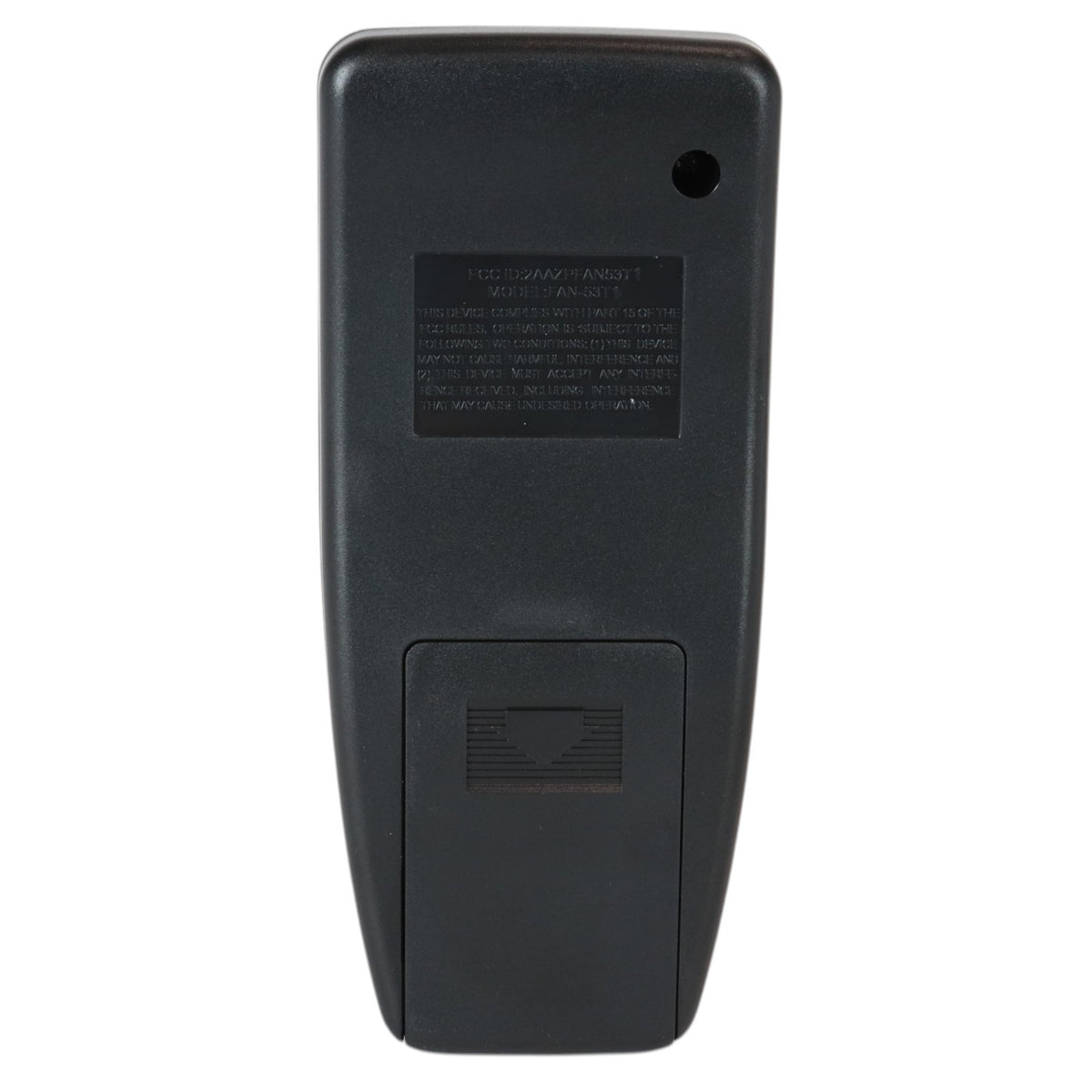Anderic replacement remote control for Harbor Breeze ceiling fans, black plastic back view with battery compartment.