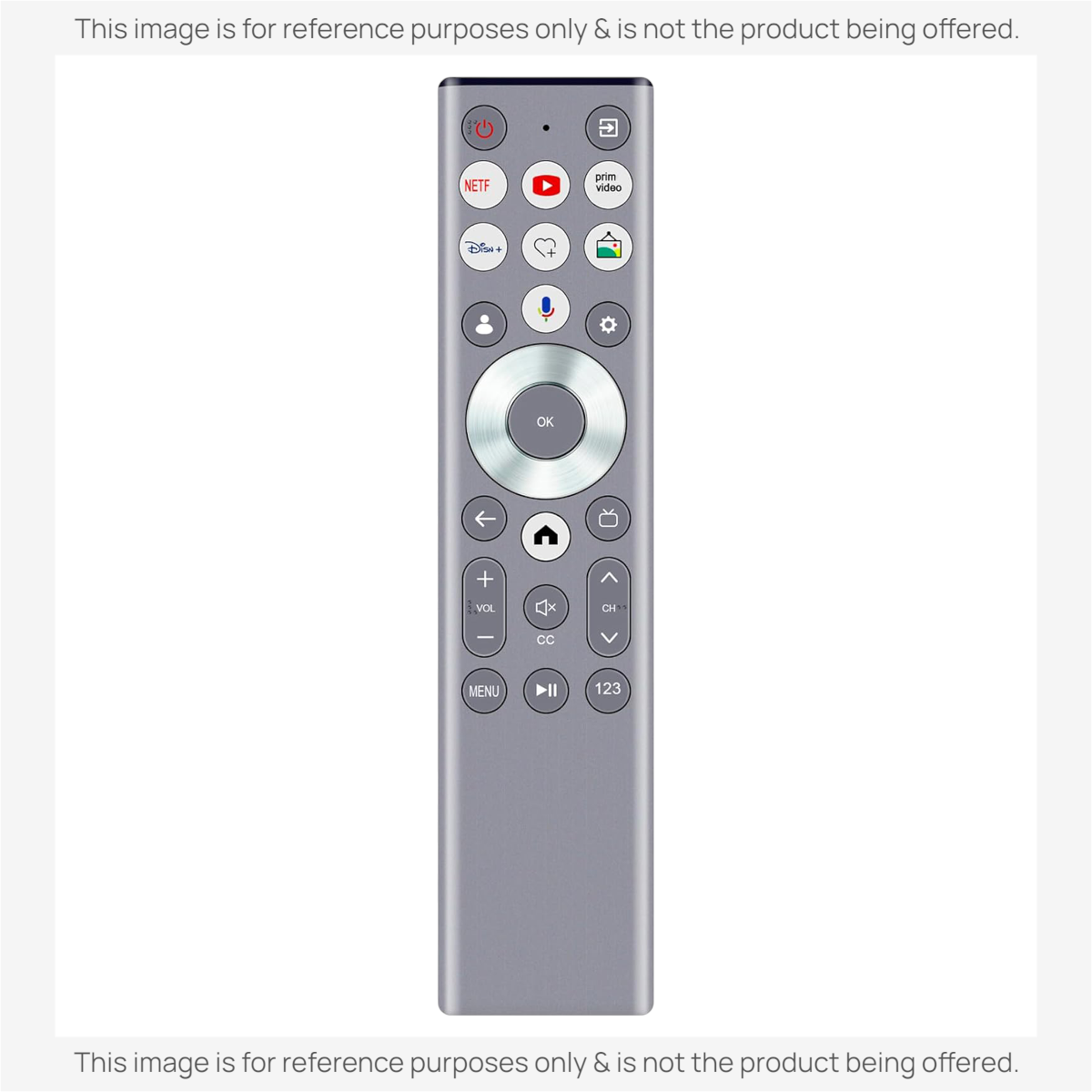 Anderic replacement Google Voice TV remote for Hisense A7 and U8 series smart TVs with dedicated app buttons.