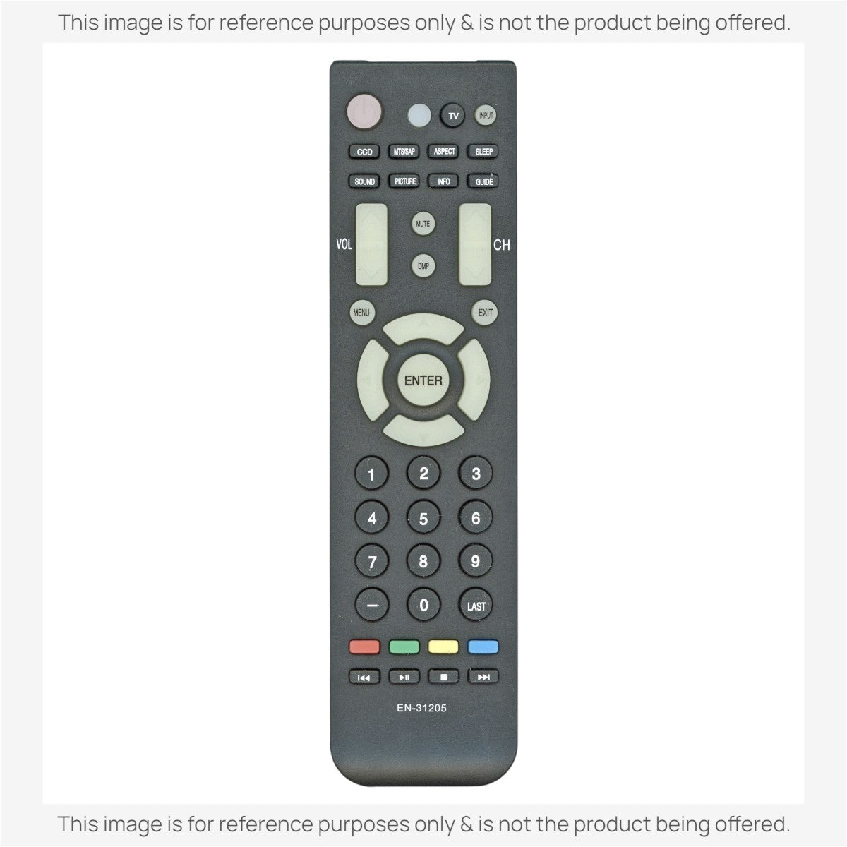 Anderic RRH100 black remote control for Hisense hospitality TVs with numeric keypad and function buttons
