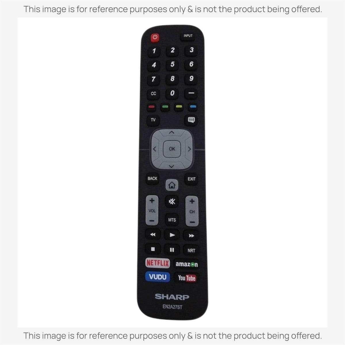 Anderic EN2A27ST replacement remote control for Hisense and Sharp smart TVs with dedicated streaming app buttons.