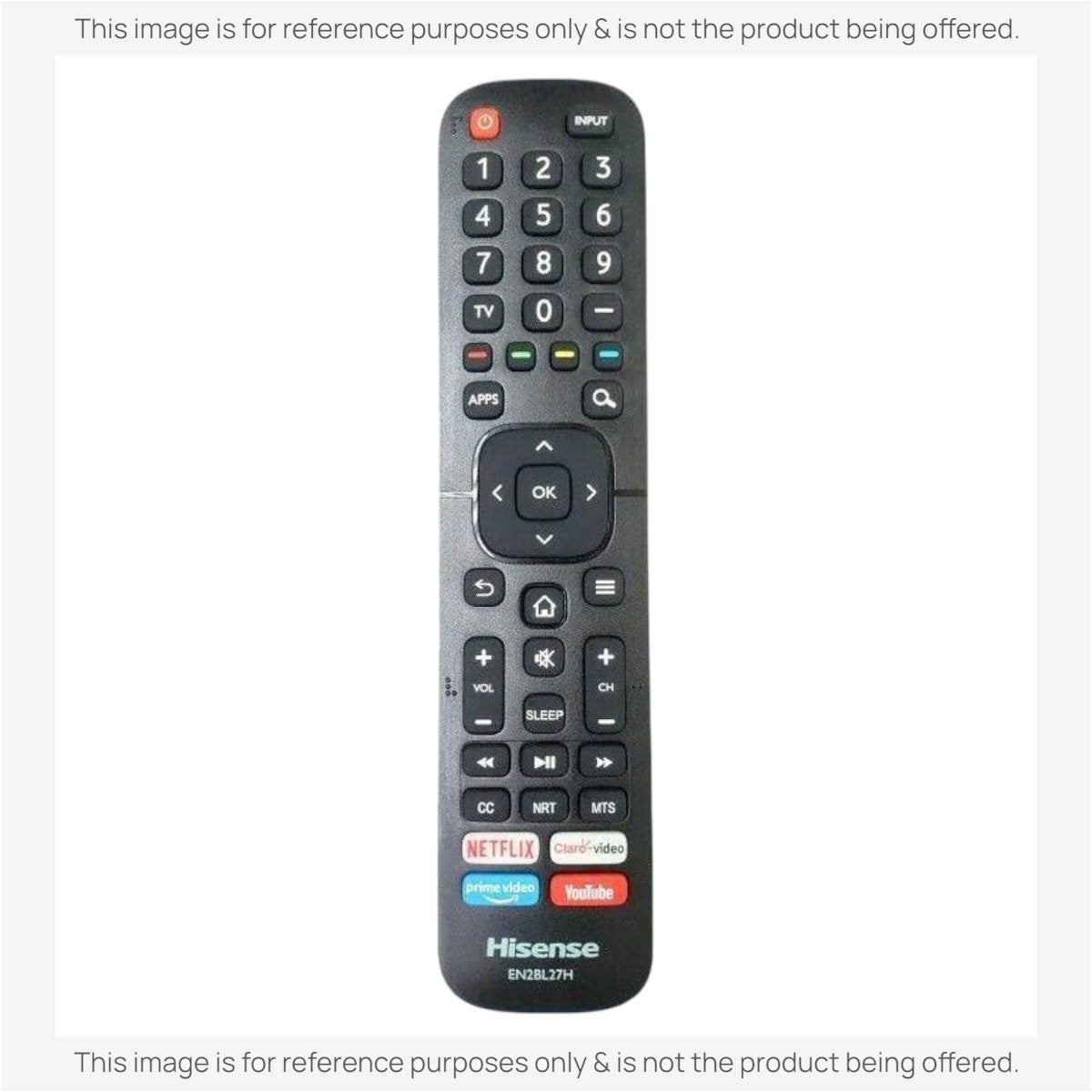 Anderic replacement remote control for Hisense Smart TVs featuring dedicated streaming app buttons and menu navigation