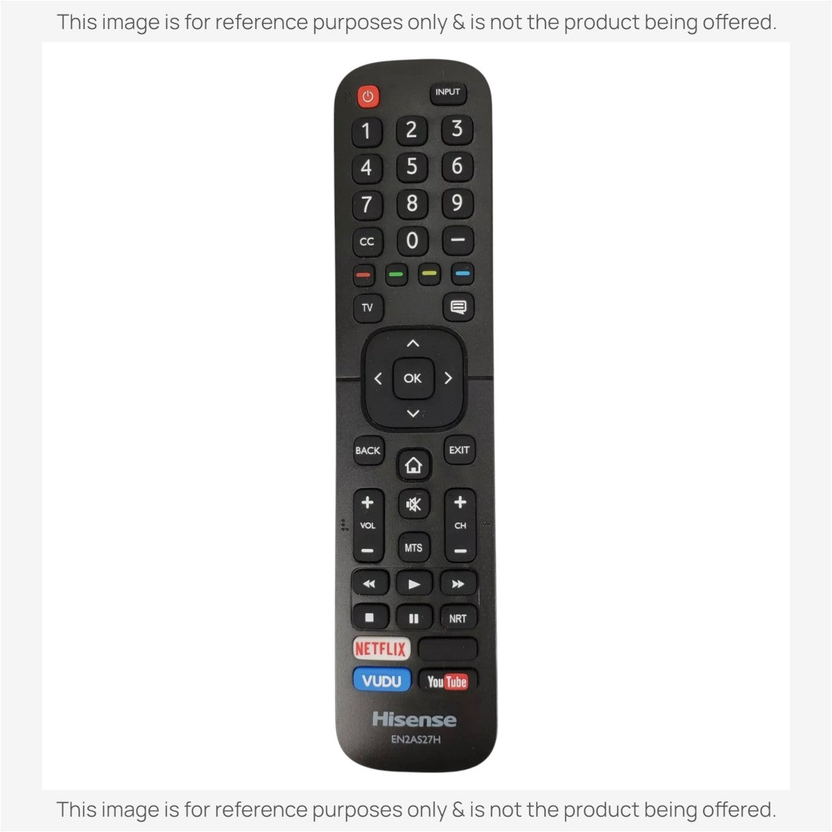 Anderic black replacement remote control for Hisense smart TVs with dedicated Netflix, Vudu, and YouTube buttons.