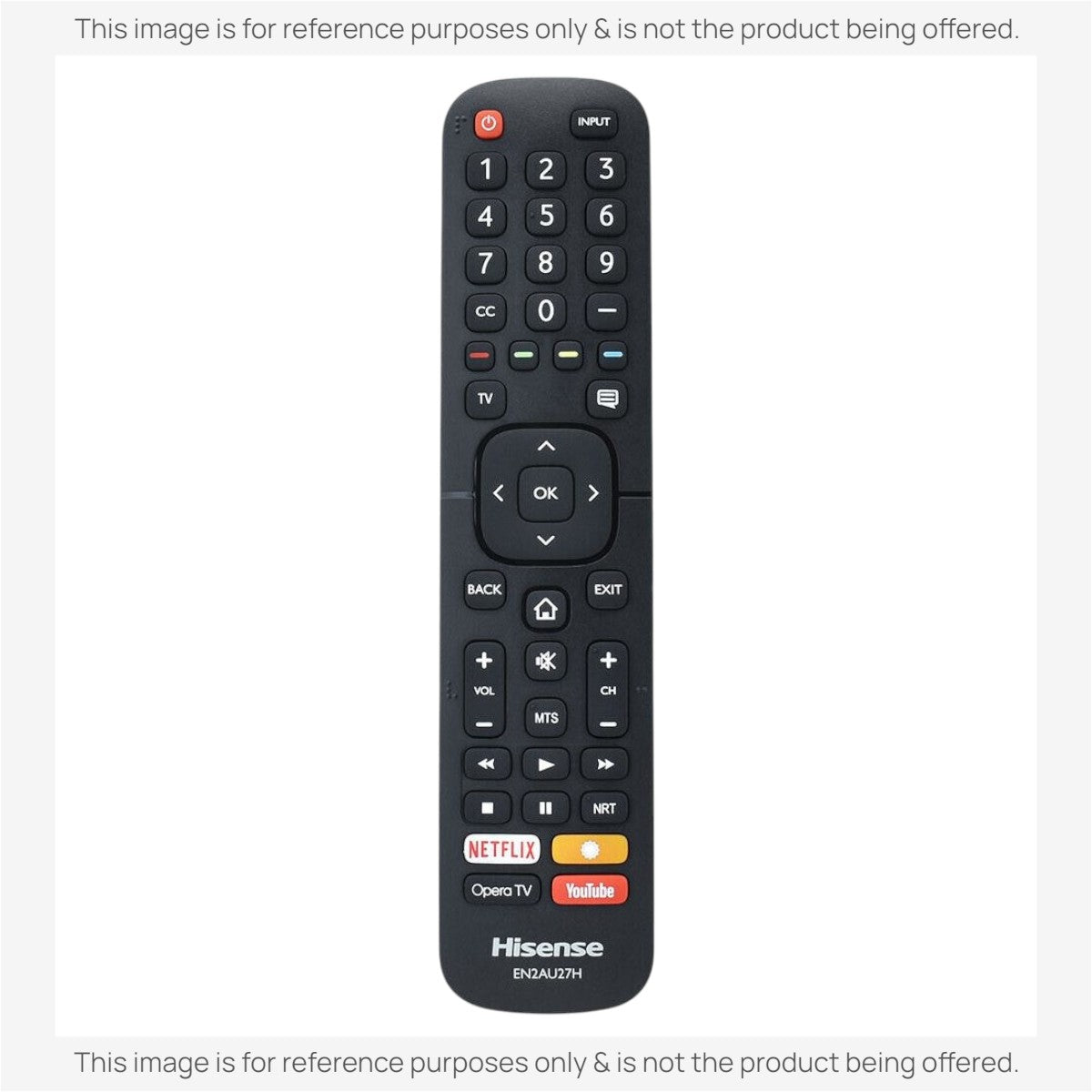 Anderic replacement smart TV remote for Hisense with dedicated Netflix, YouTube, and Opera TV app buttons.