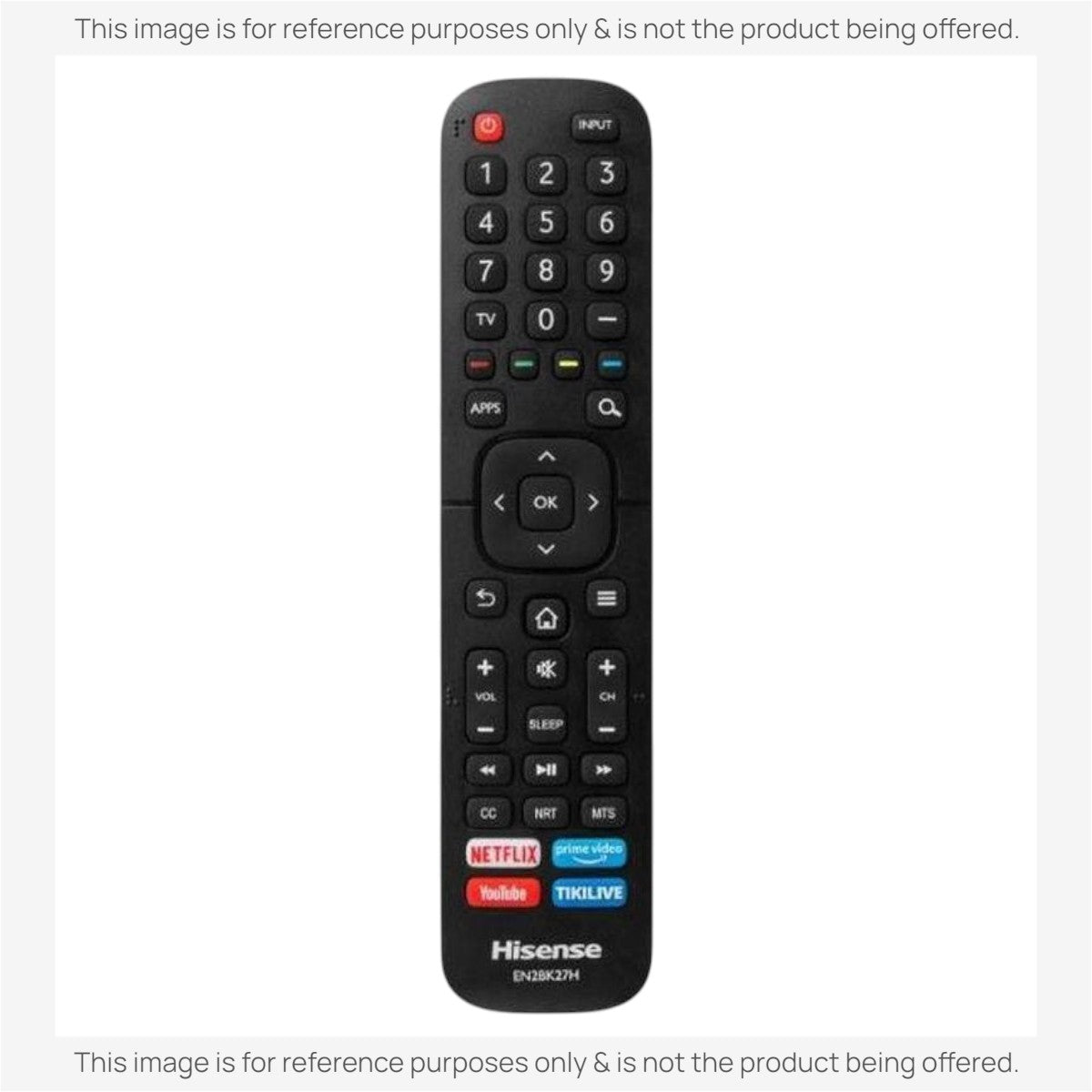 Anderic replacement remote control for Hisense smart TVs with dedicated streaming app buttons and black finish.