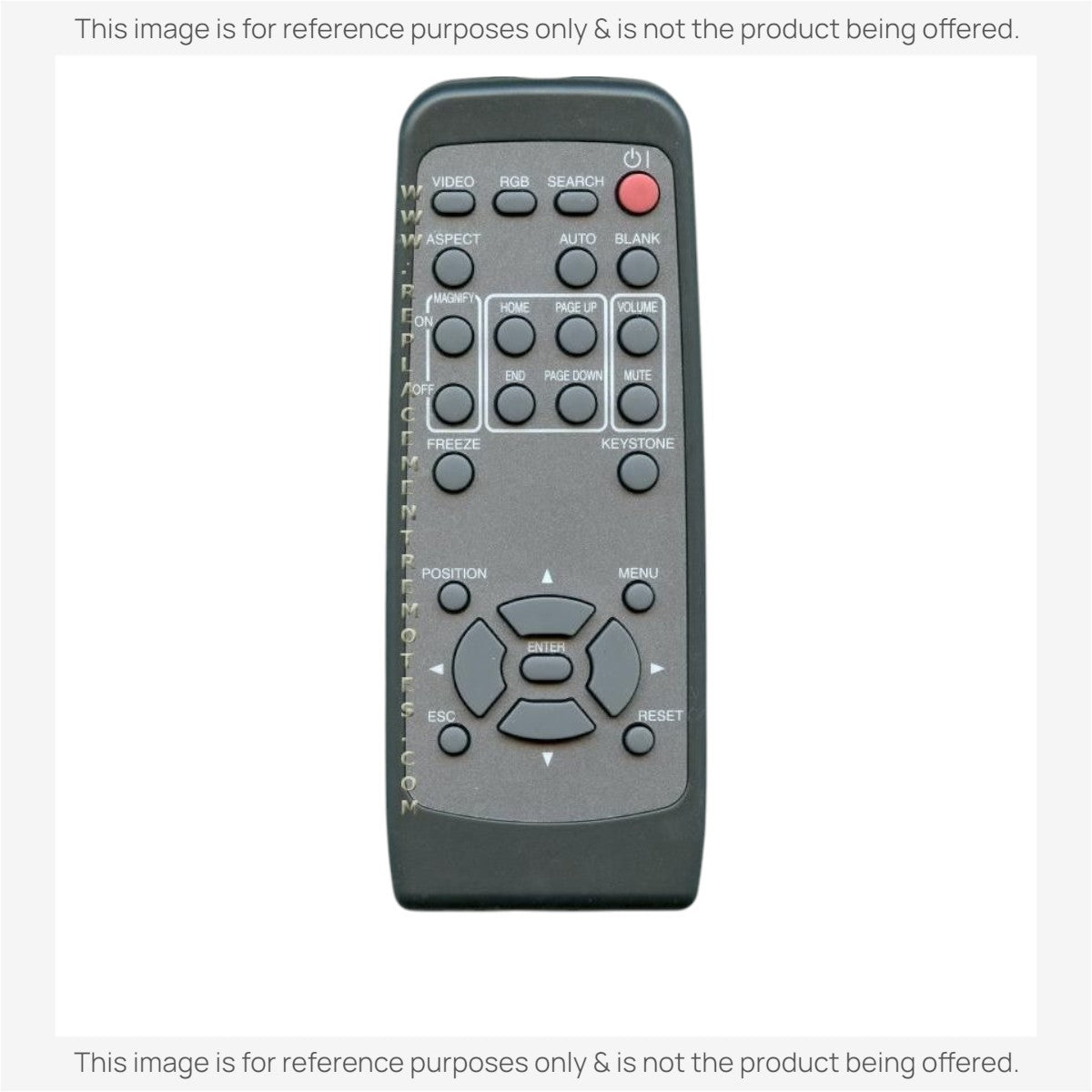 Anderic replacement remote control for Hitachi projectors featuring black casing and clearly labeled function buttons