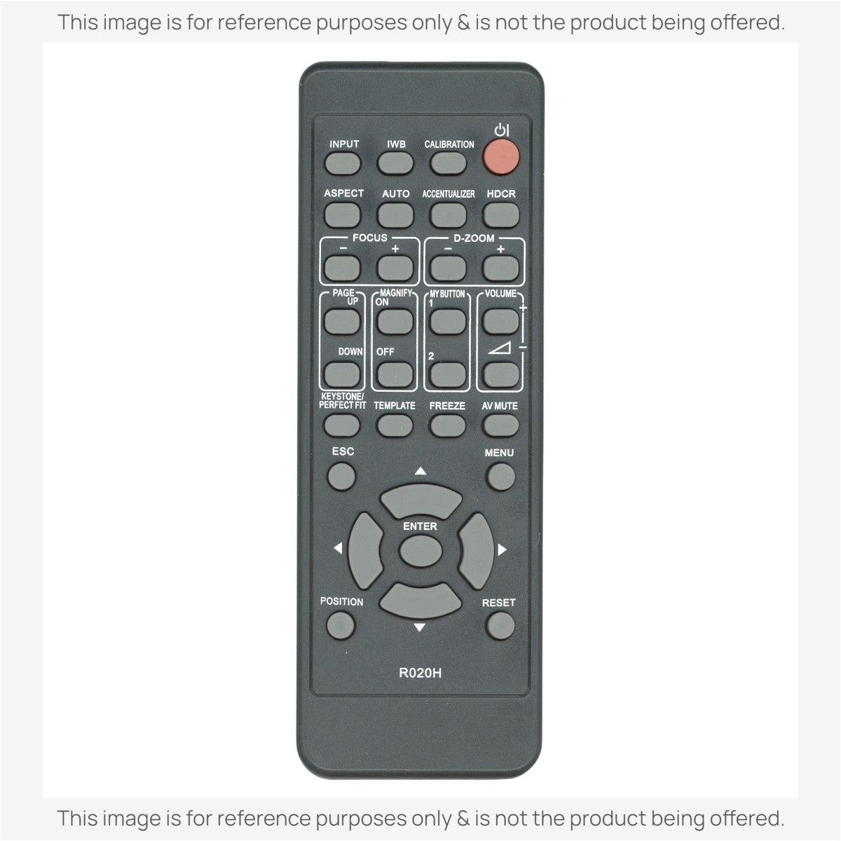 Anderic replacement projector remote control for Hitachi models with grey buttons and black casing