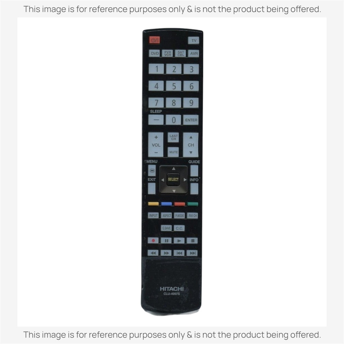 Anderic replacement remote control for Hitachi TVs, featuring black plastic casing and standard navigation buttons.
