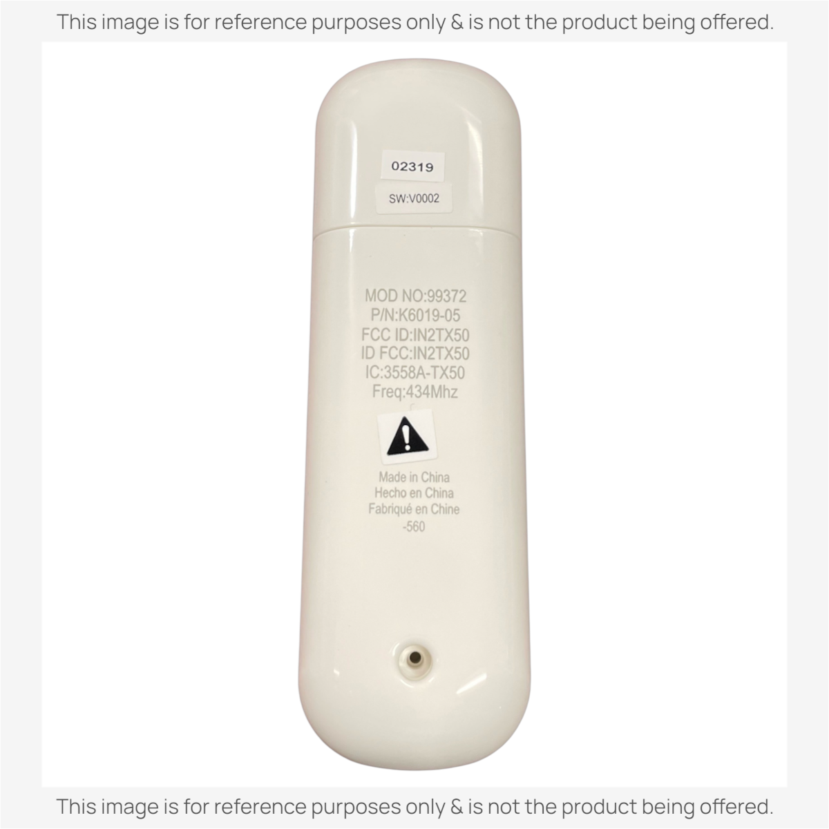 Anderic replacement remote control for Hunter ceiling fans, showing technical model and FCC ID labels on the back.