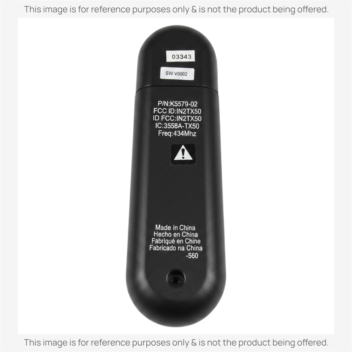 Anderic replacement remote control for Hunter ceiling fans, showing the black back panel with technical specifications.