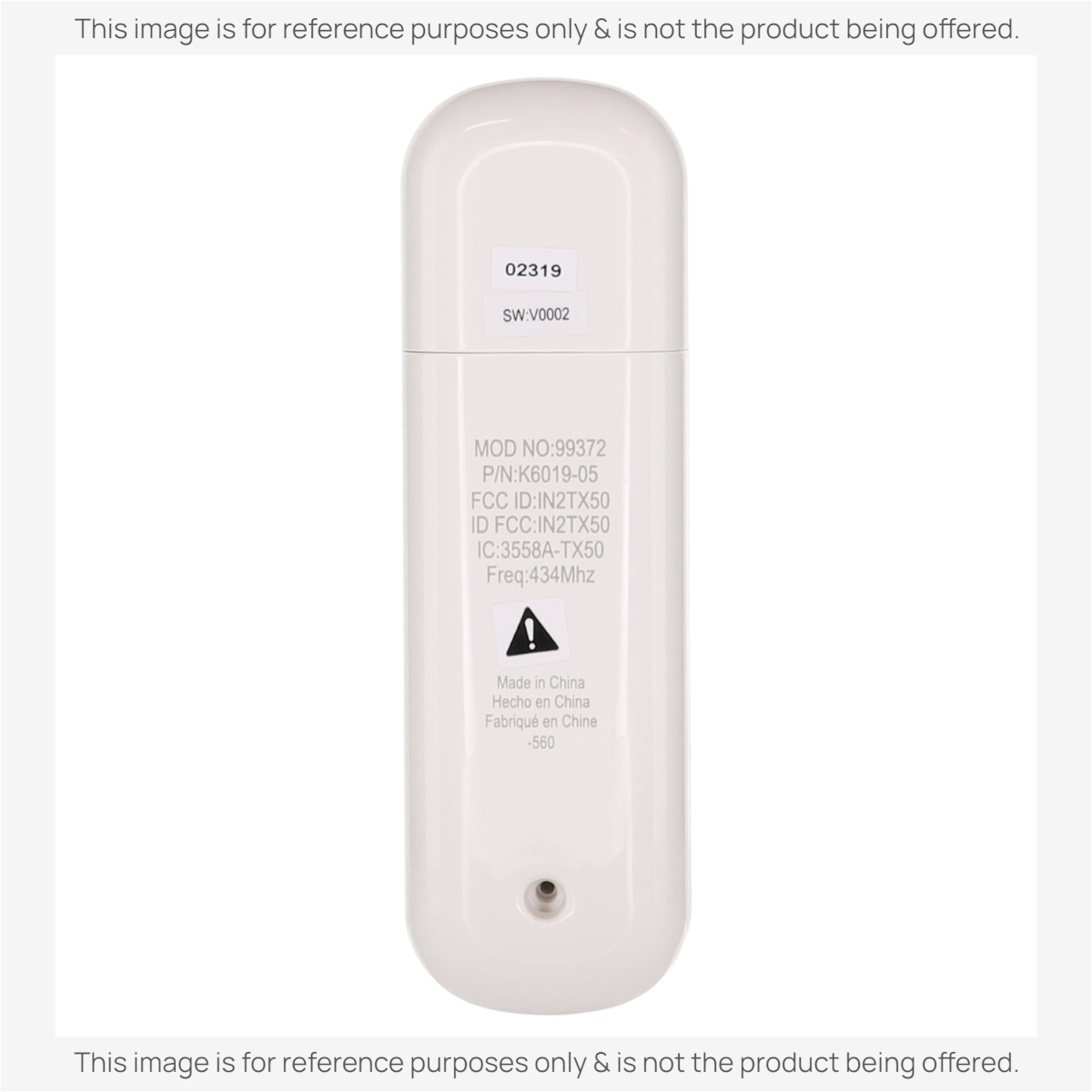 Anderic replacement remote control for Hunter ceiling fans showing the back label with model and FCC information.