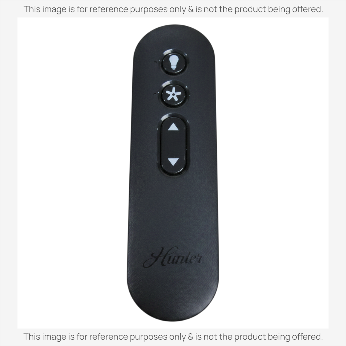 Anderic replacement remote control for Hunter ceiling fans with light and fan speed buttons on a black handheld unit.