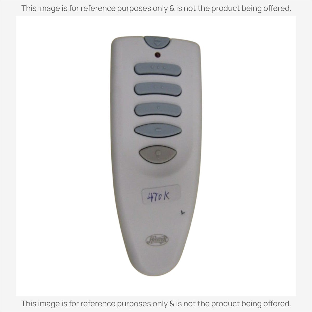 Anderic replacement remote control for Hunter ceiling fans with white casing and grey buttons for speed and light.