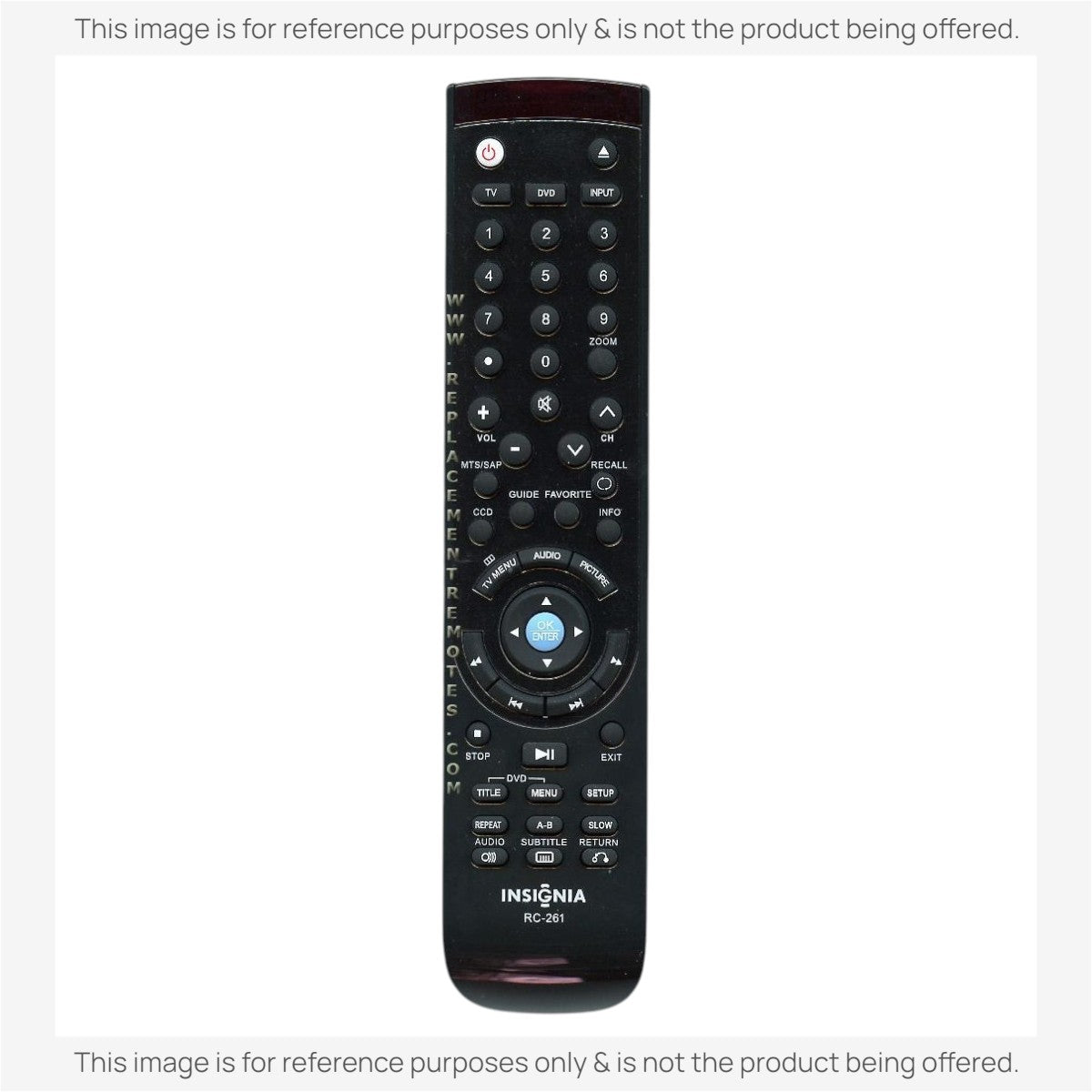 Anderic replacement remote control for Insignia and Dynex TV DVD combo units with full navigation and playback buttons
