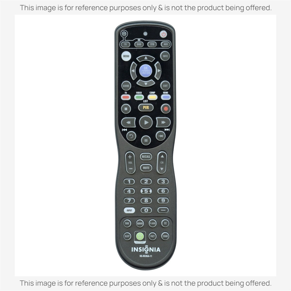 Anderic universal TV remote control replacement for Insignia NS-RC05A-11 with backlit keypad and streaming buttons.