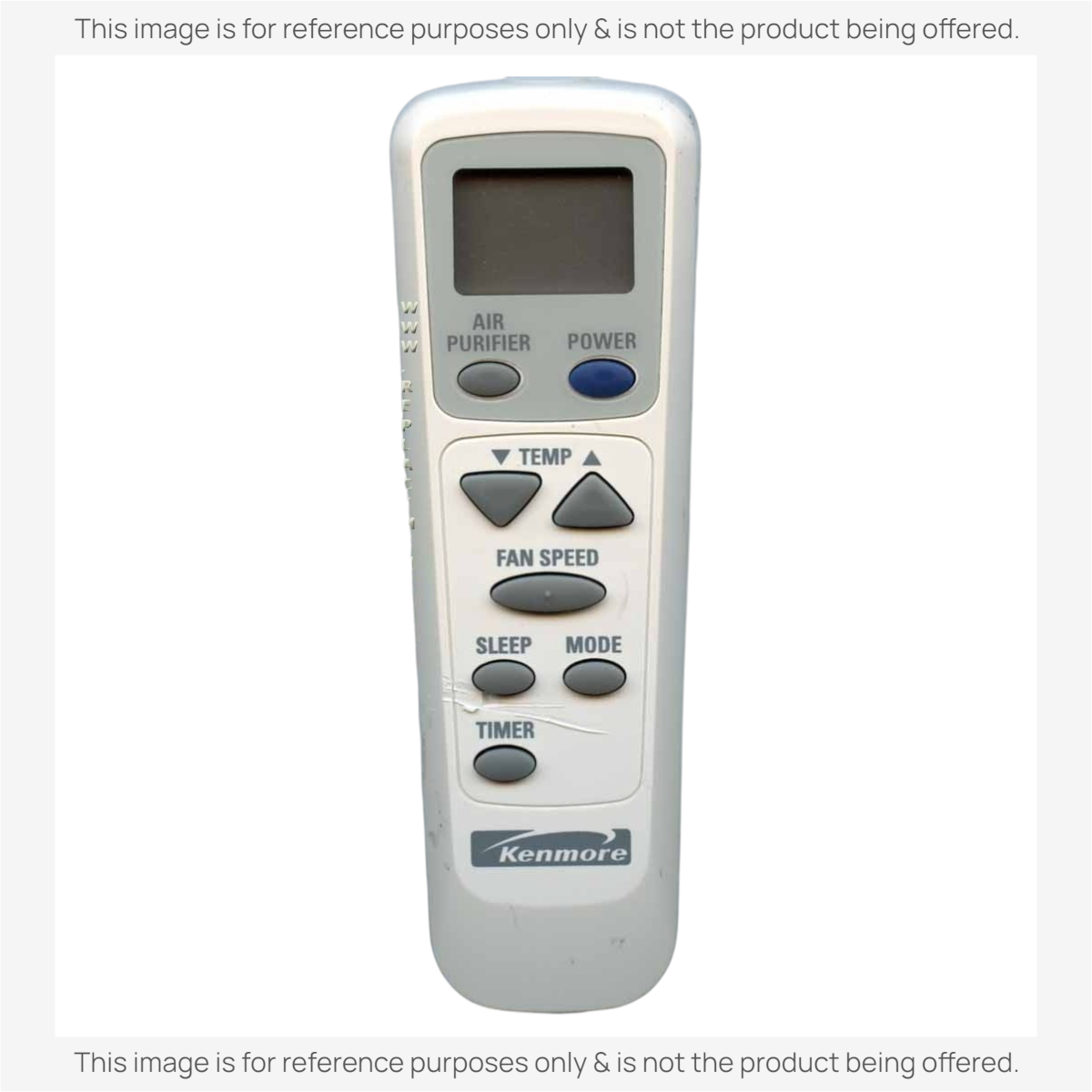 Anderic replacement remote control for Kenmore air conditioners featuring a backlit LCD screen and grey buttons.