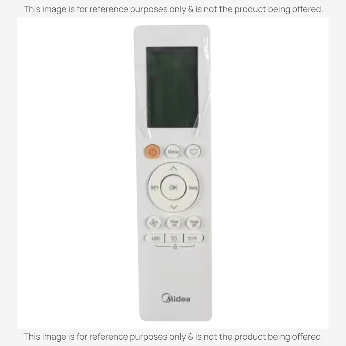 Anderic KTN828 white universal air conditioner remote control with backlit LCD display and Midea branding