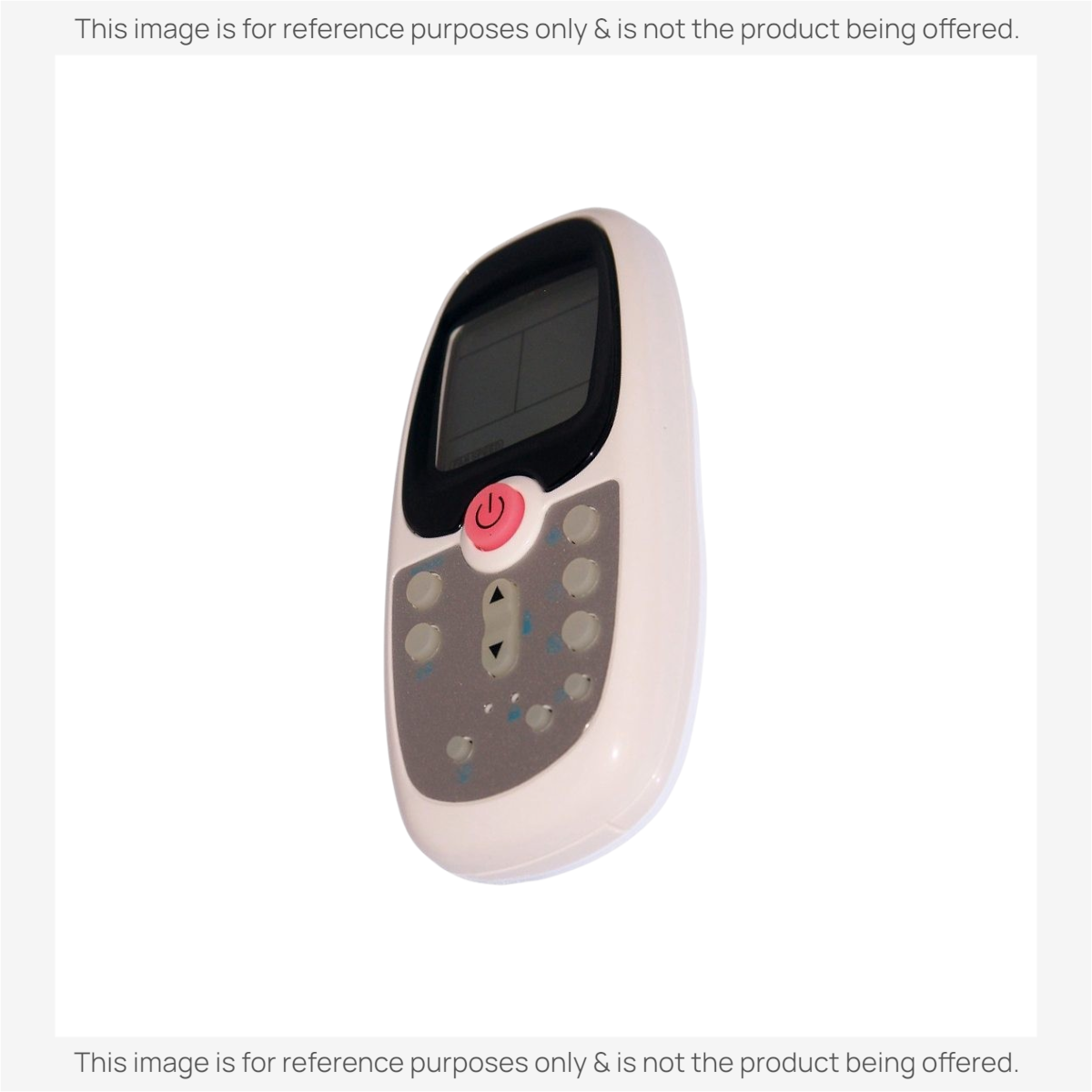 Anderic KTN828 universal air conditioner remote control with a white casing, backlit LCD screen, and pink power button.