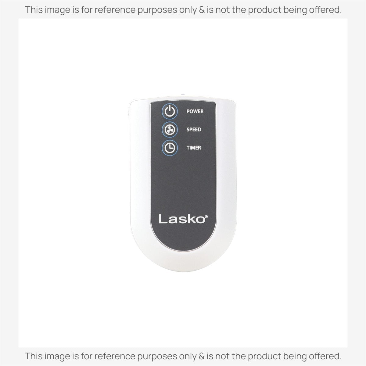 Anderic replacement remote control for Lasko upright fans featuring power, speed, and timer buttons on a white body.
