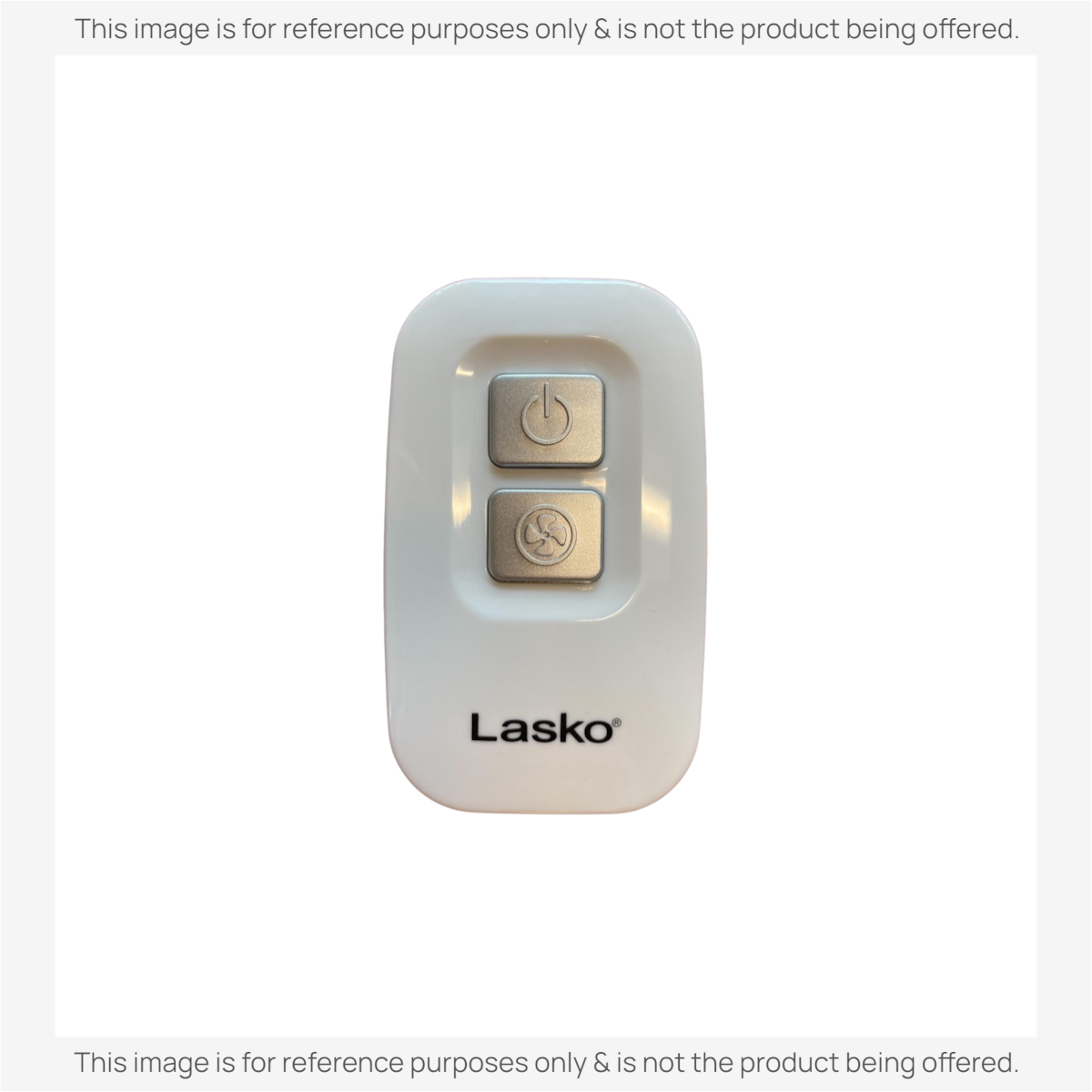 Anderic replacement remote control for Lasko pedestal fans, featuring a white body and two silver buttons.