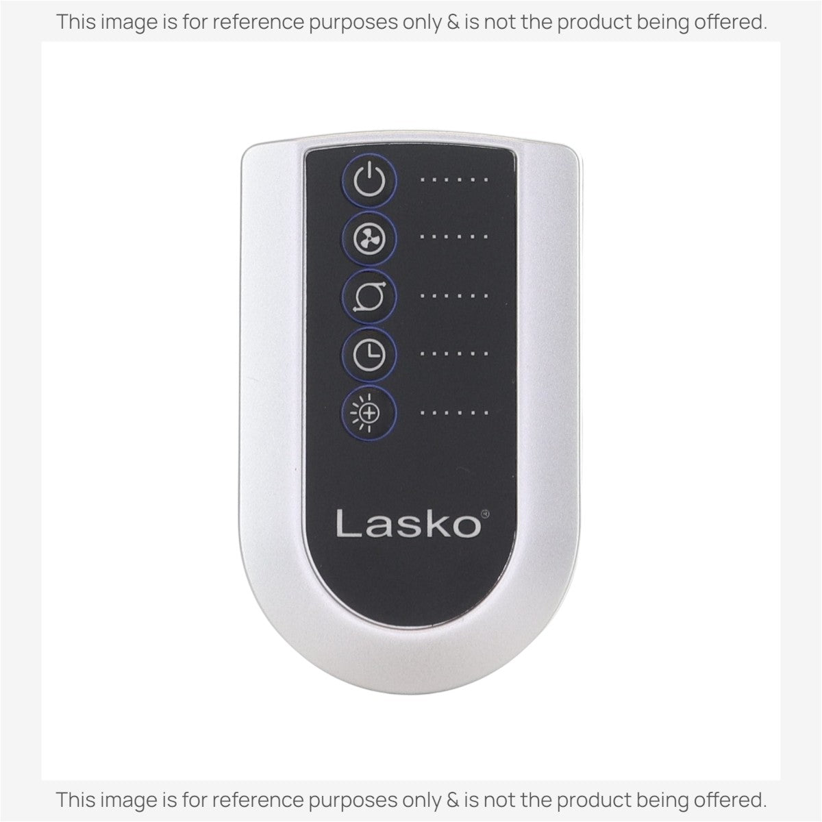 Anderic replacement remote control for Lasko upright fans, featuring a silver body and black control panel.