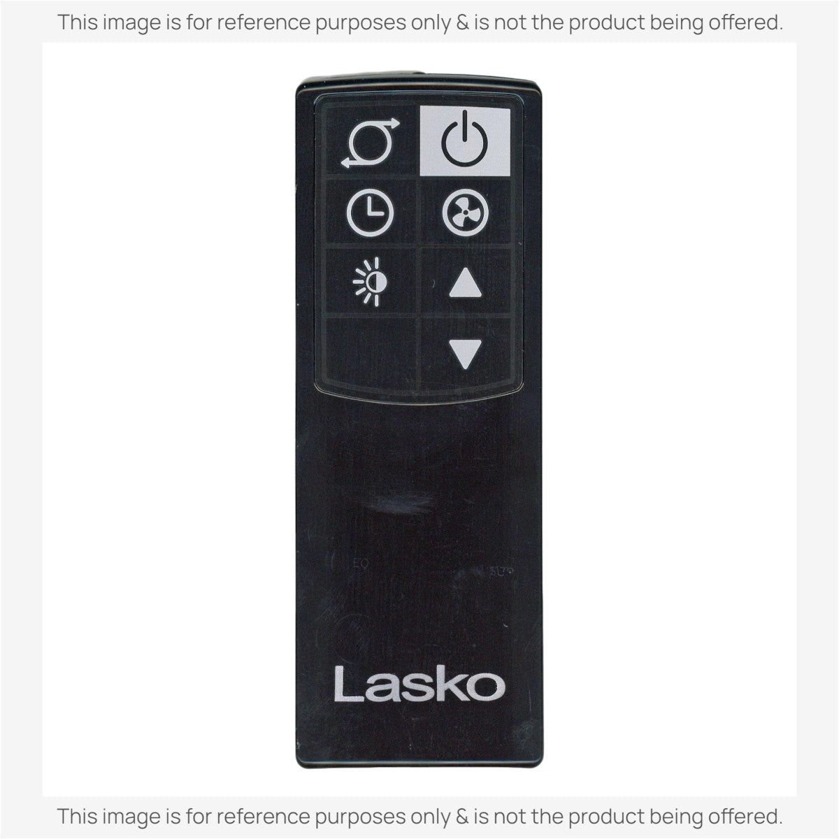 Anderic replacement IR remote control for Lasko upright fans with power, speed, and timer buttons on a black body.