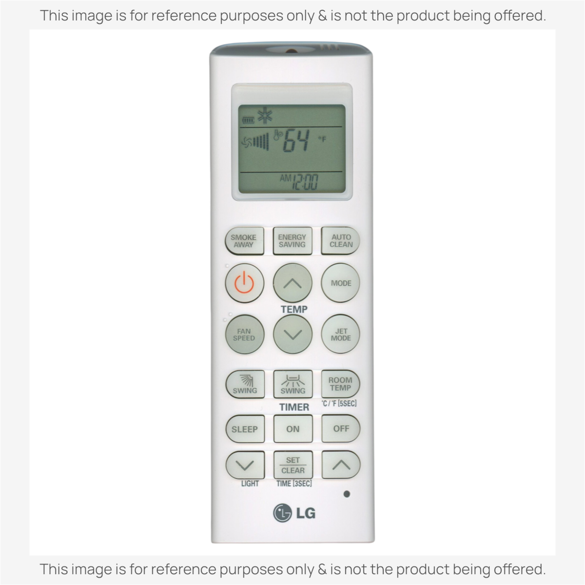 Anderic replacement remote control for LG air conditioners featuring a backlit LCD screen and intuitive button layout.