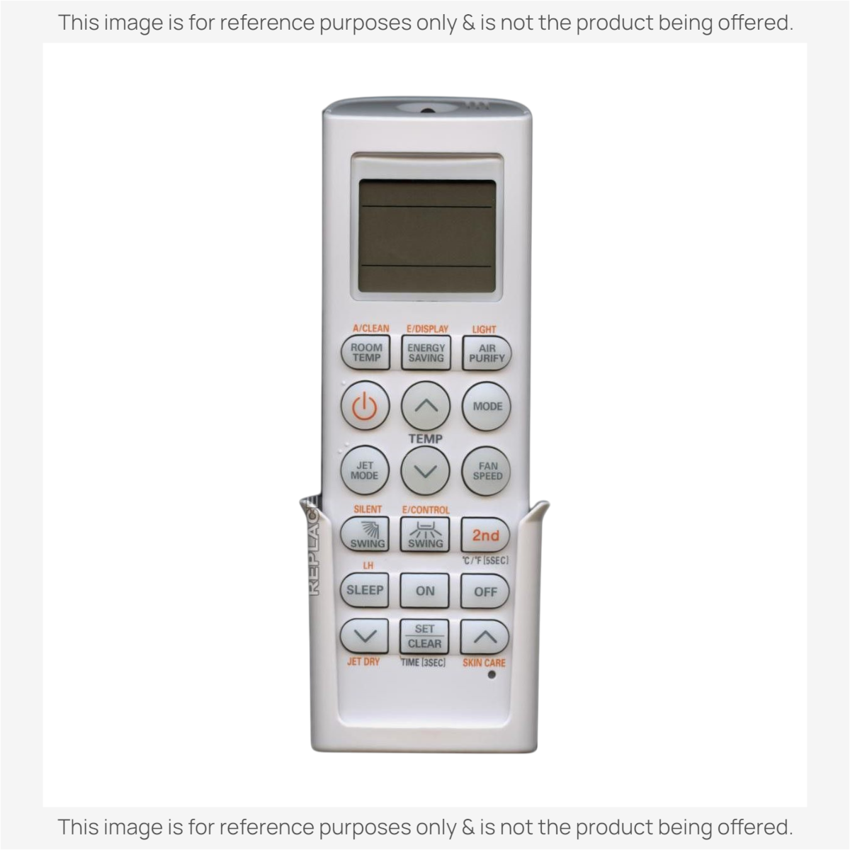 Anderic white replacement remote control for LG air conditioners with backlit LCD screen and multi-function buttons.