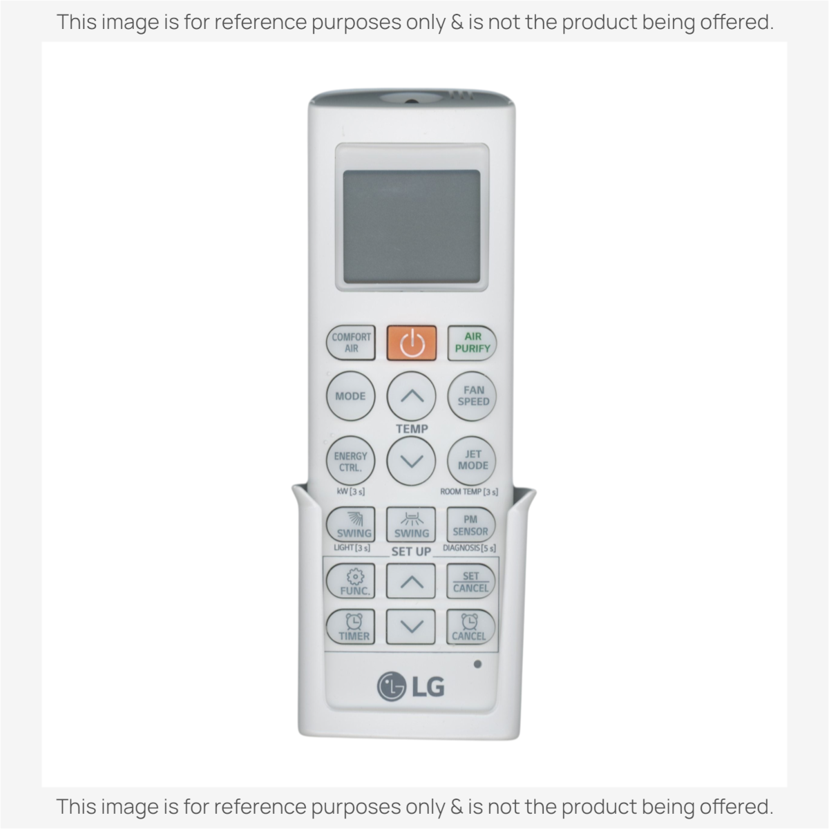 Anderic replacement remote for LG air conditioners featuring a backlit LCD screen and intuitive control buttons.