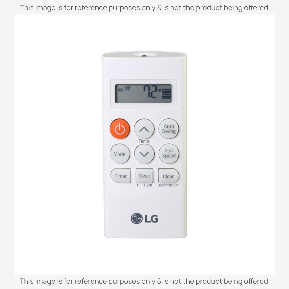 Anderic white replacement remote control for LG portable air conditioners with backlit LCD screen and function buttons