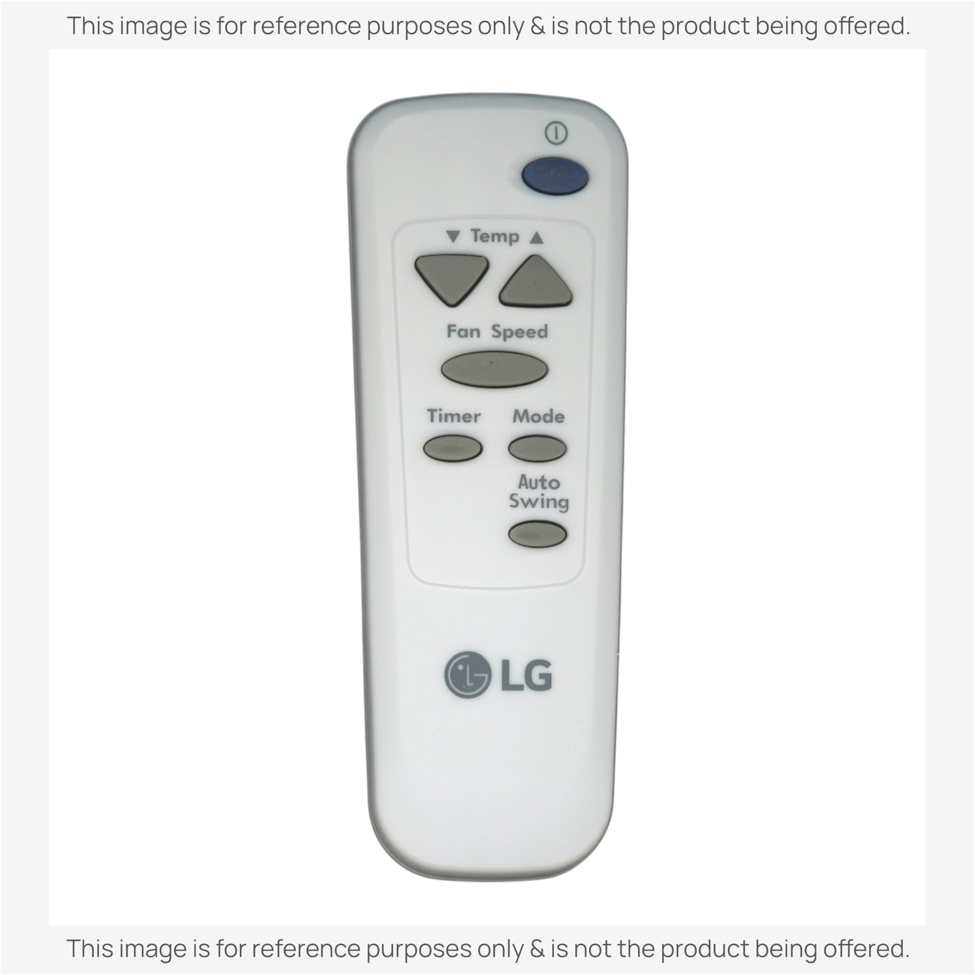 Anderic replacement remote control for LG air conditioners featuring grey buttons for temperature and fan settings.