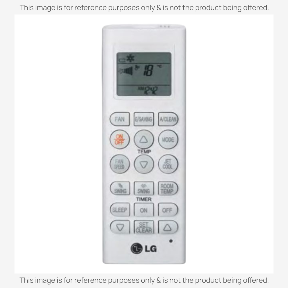 Anderic white replacement remote control for LG air conditioners with backlit LCD display and numeric buttons