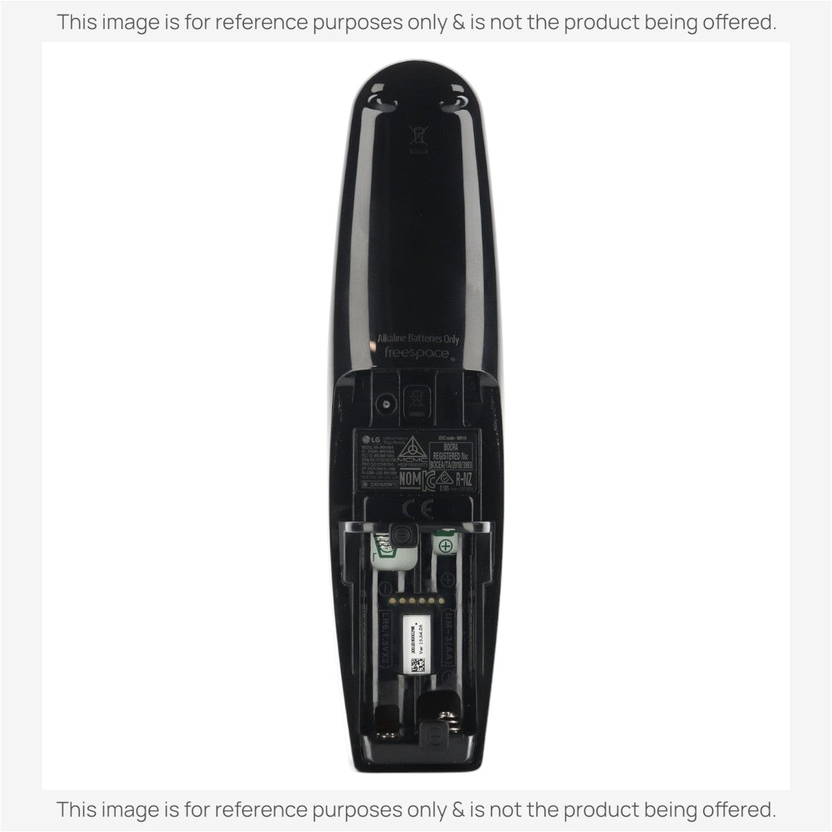 Anderic replacement Magic TV remote control for LG Smart TVs, showing the open black battery compartment back view.
