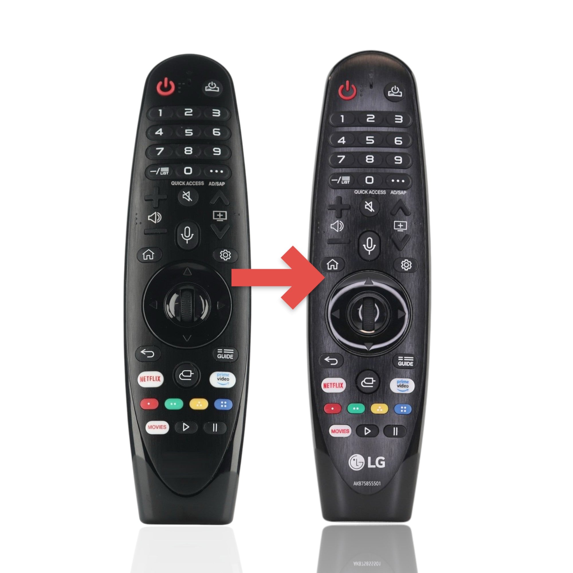 Anderic replacement Magic TV remote for LG with voice control, scroll wheel, and dedicated Netflix and Prime buttons.
