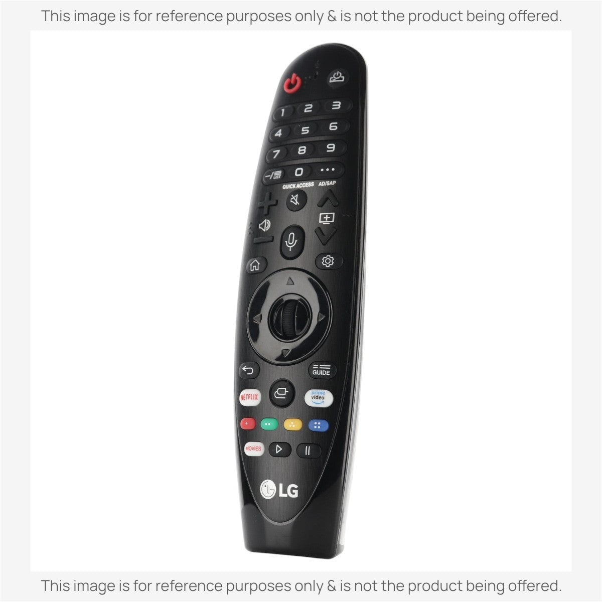 Anderic black LG Magic TV remote control with voice command, scroll wheel, and dedicated Netflix and Prime Video keys.
