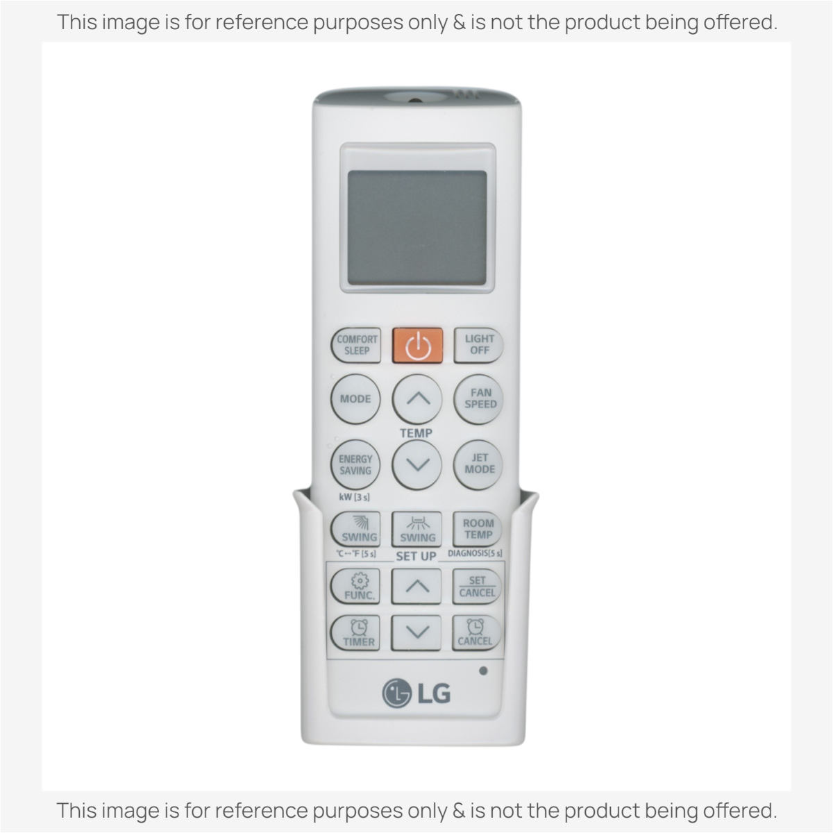 Anderic KTN828 replacement remote control for LG mini split air conditioners with backlit LCD and wall mount holder.