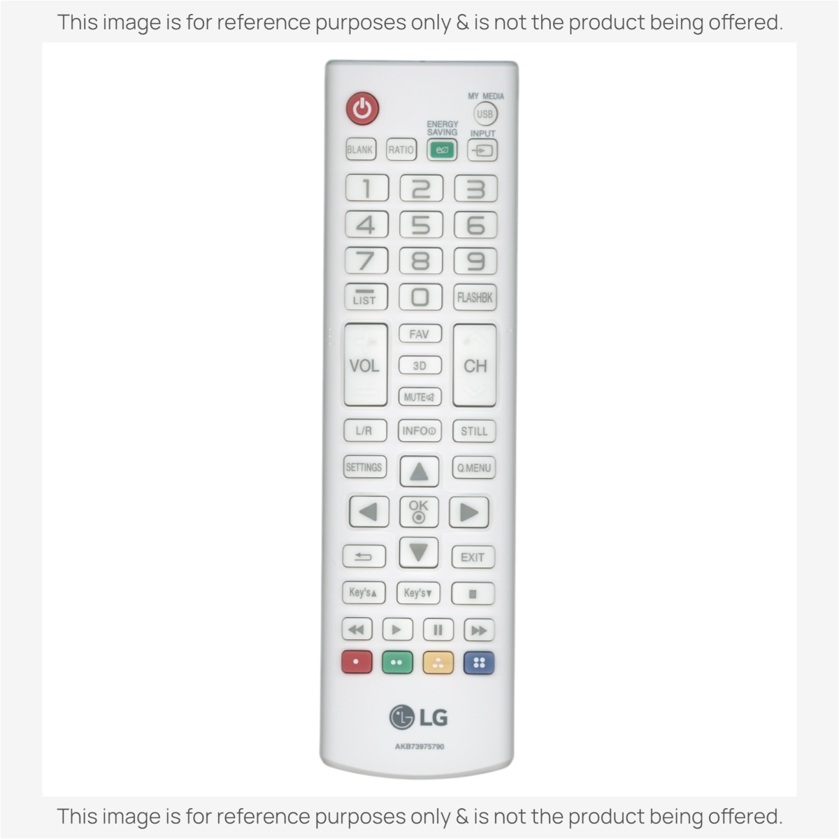 Anderic white projector remote control substitute for LG AKB73975790 with clearly labeled function buttons