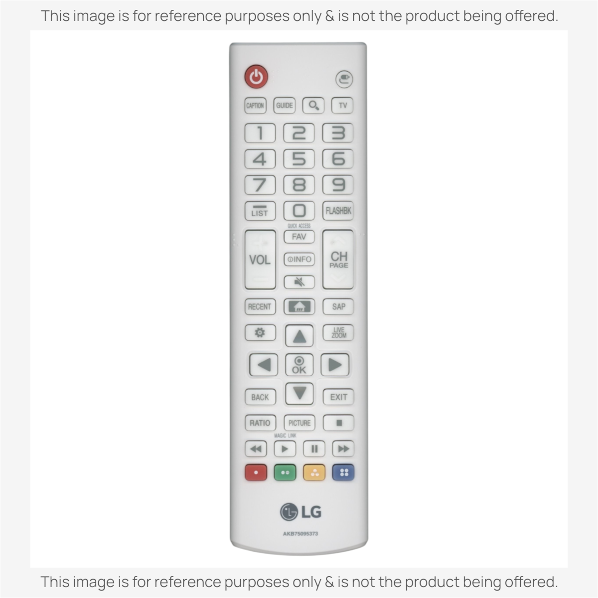 Anderic white replacement remote control for LG projectors with full button layout and LG branding at the bottom.