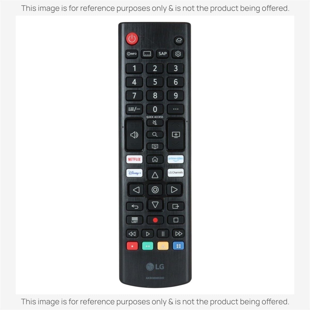 Anderic replacement remote control for LG TVs featuring a black button layout with dedicated streaming service keys.