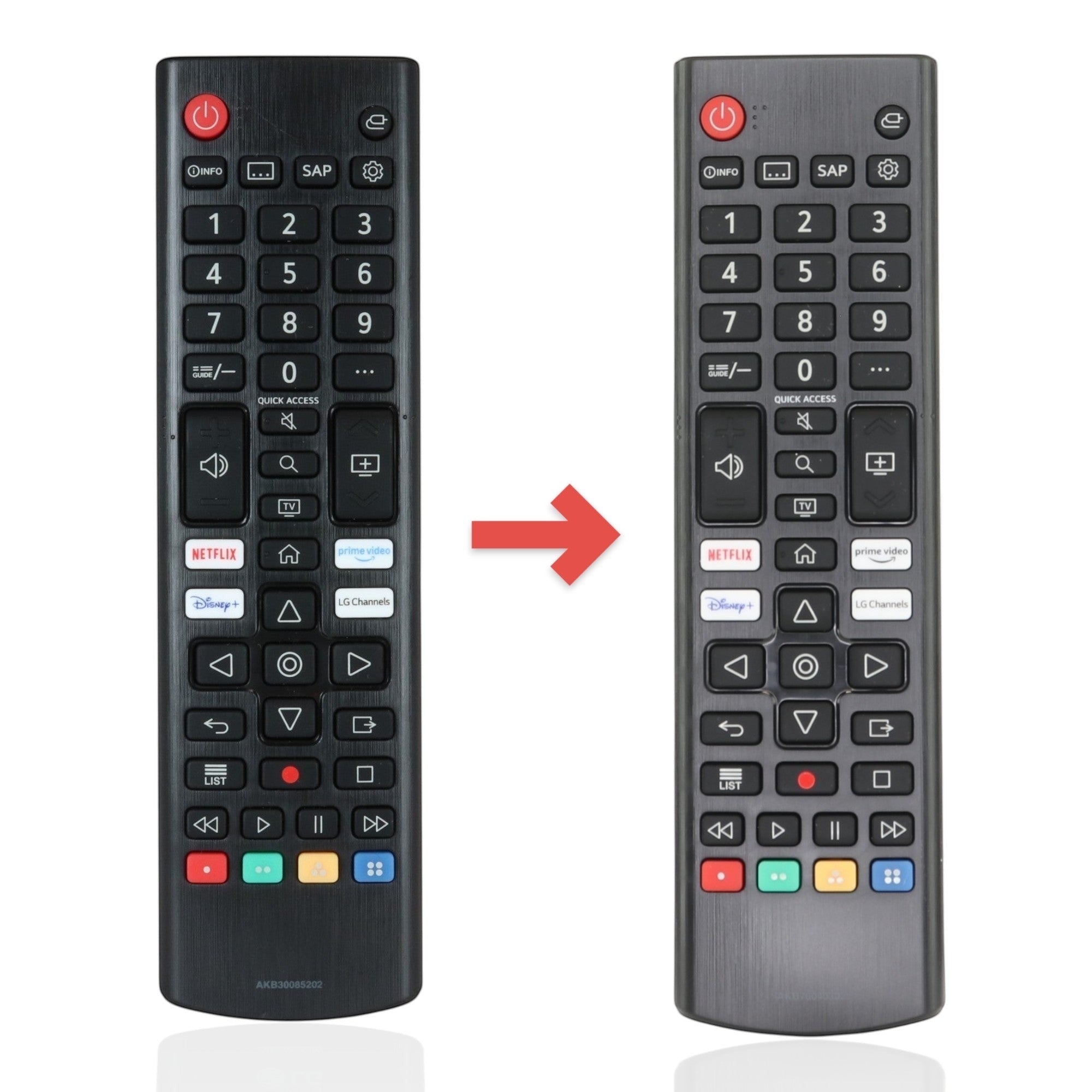Anderic replacement TV remote control for LG, featuring a black ergonomic design with dedicated streaming buttons.