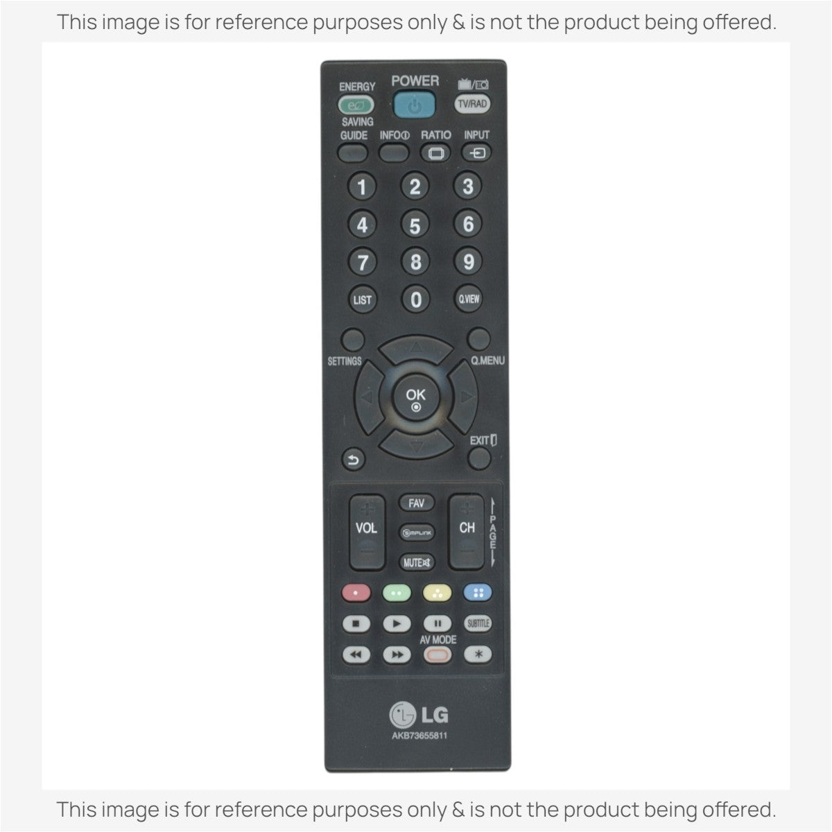 Anderic RR5501 black infrared replacement remote control for LG televisions with dedicated menu and media buttons