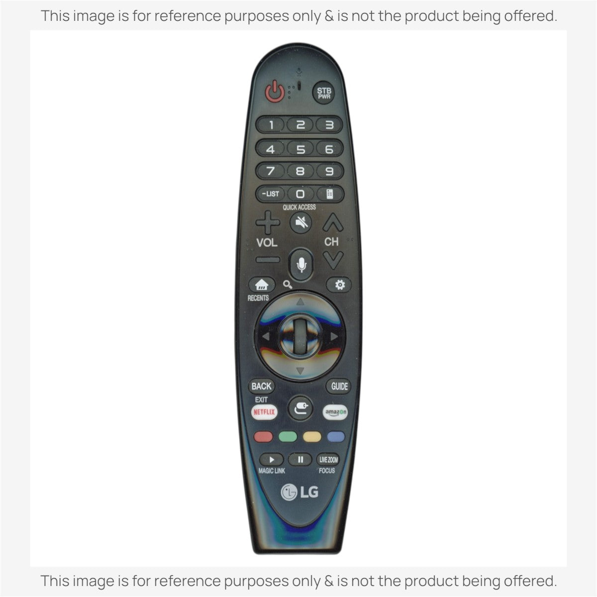 Anderic black replacement remote control for LG TVs featuring standard navigation, volume, and channel buttons.