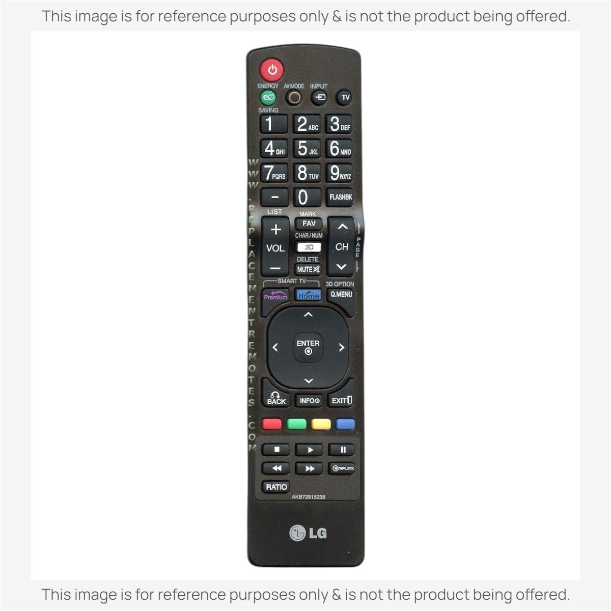 Anderic RR5501 black replacement remote control for LG TVs with dedicated buttons for smart features and media