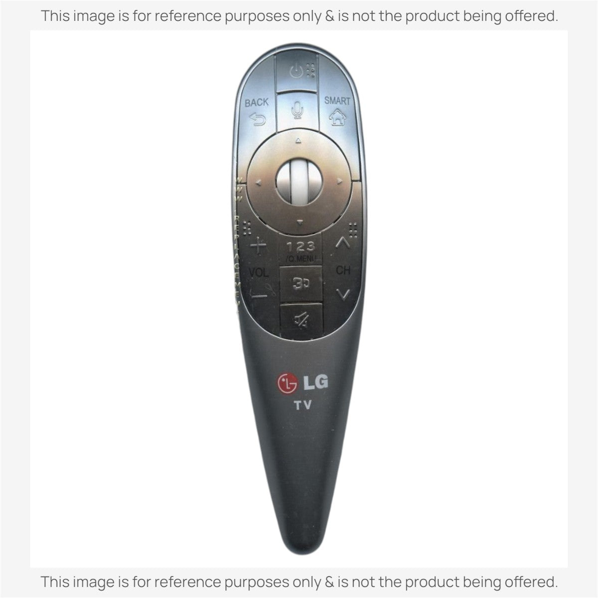 Anderic RR5501 replacement remote control for LG TVs in a sleek grey ergonomic design with central scroll wheel
