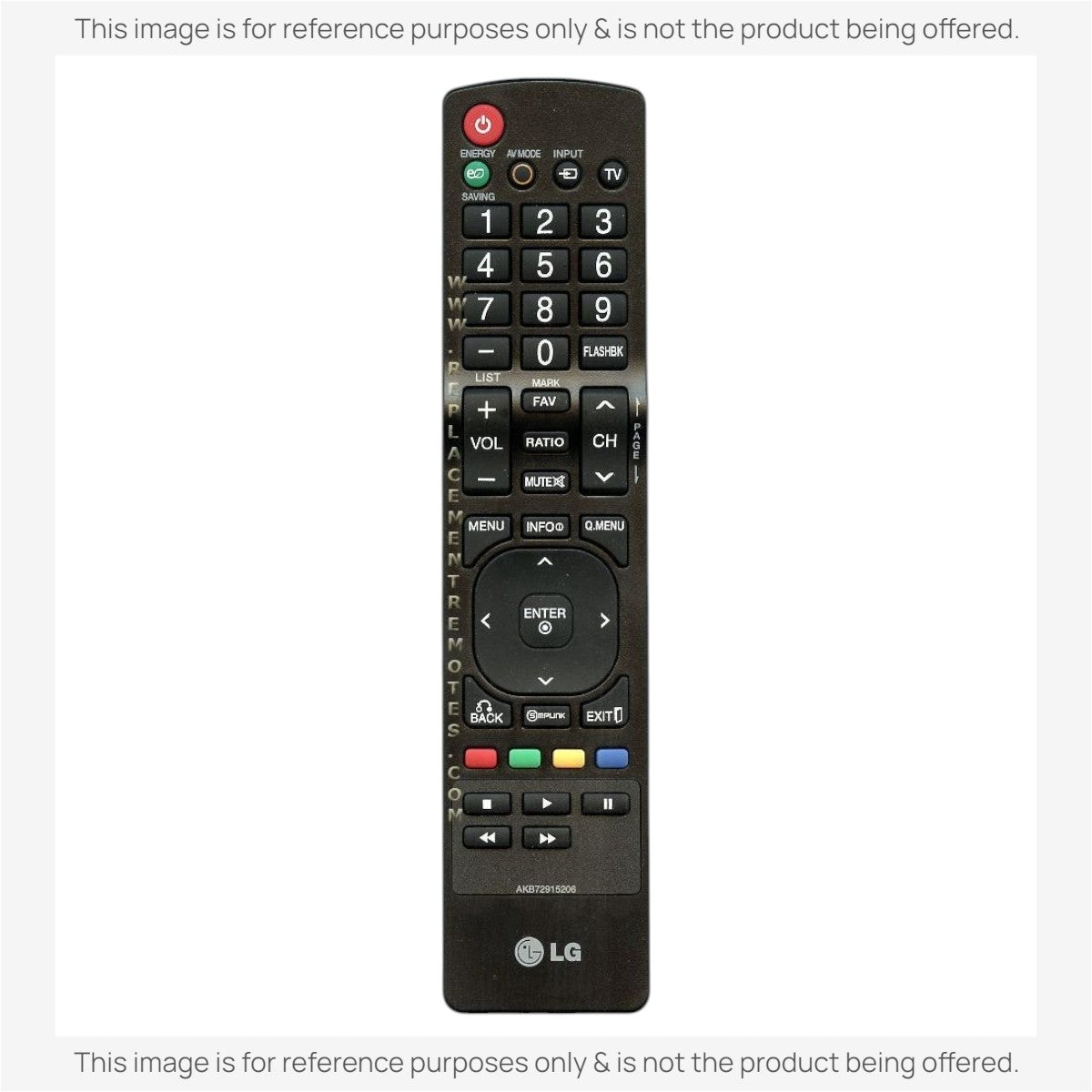 Anderic replacement TV remote for LG AKB72915206 with black casing and standard navigation and media control buttons.
