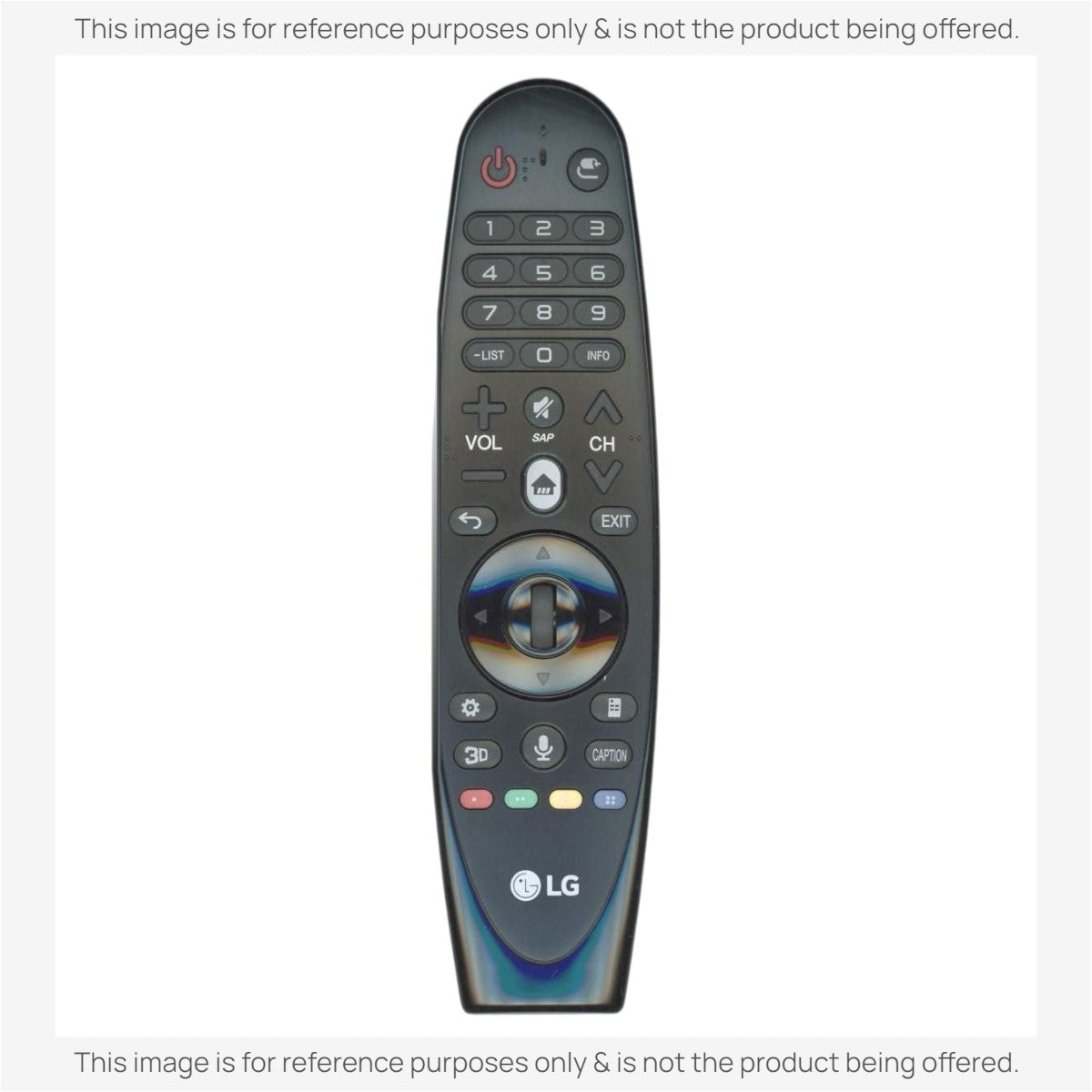 Anderic RR20GA infrared remote control for LG Smart TVs, featuring a black ergonomic design with navigation buttons.