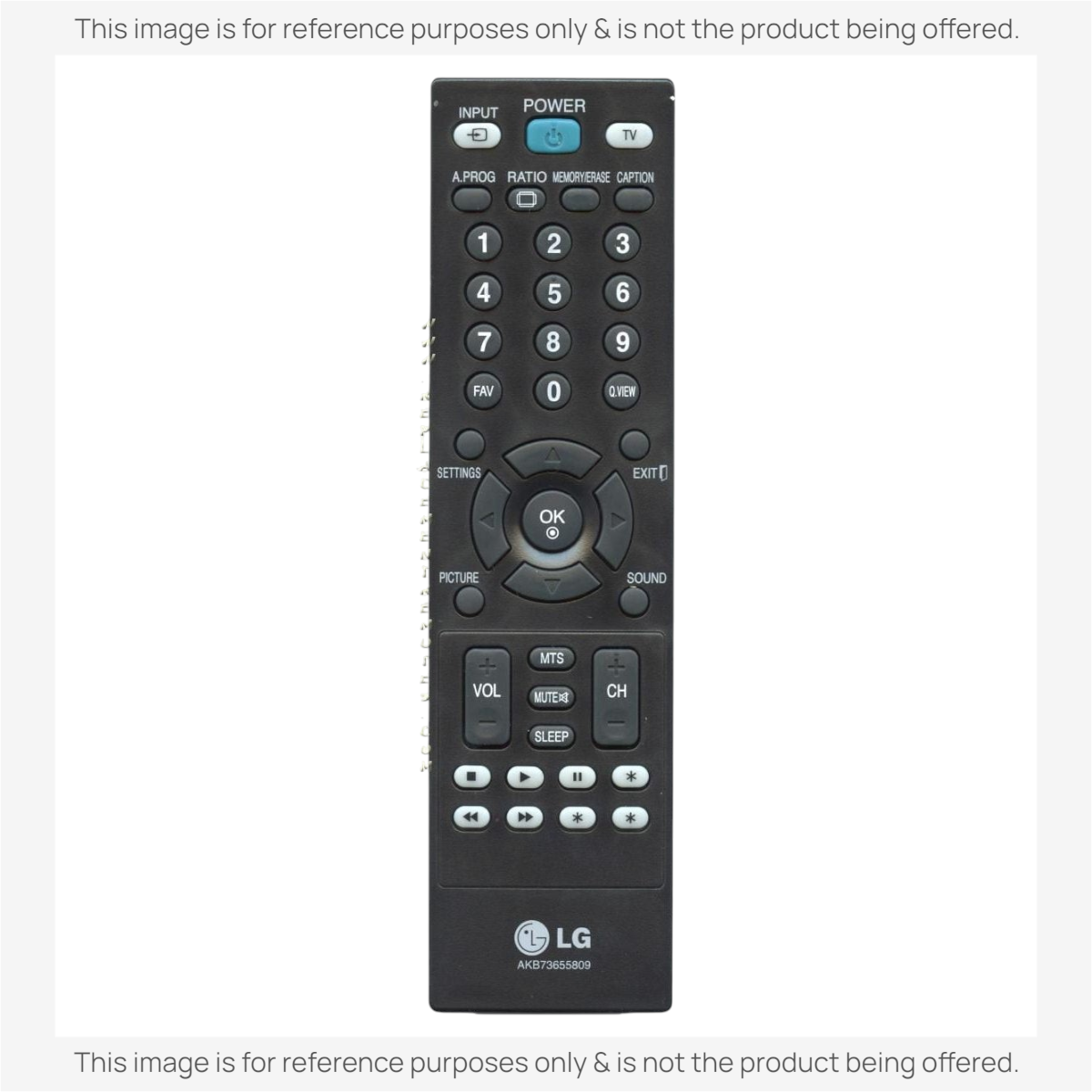 Anderic black infrared remote control for LG Smart TVs with numeric keypad and dedicated navigation buttons