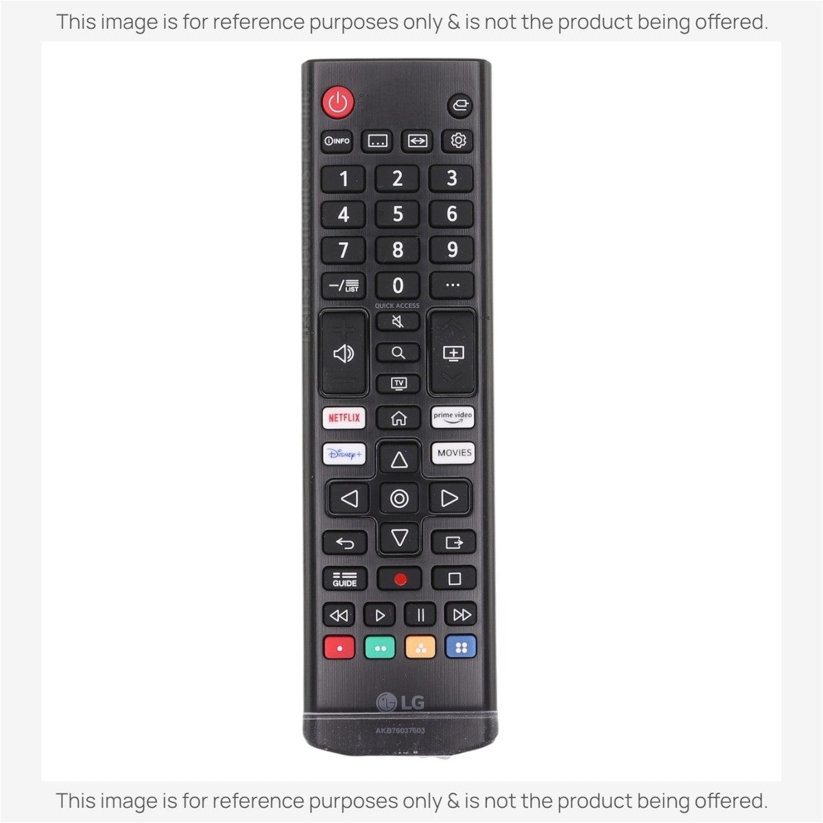 Anderic black IR remote control for LG Smart TVs with dedicated streaming service shortcut buttons